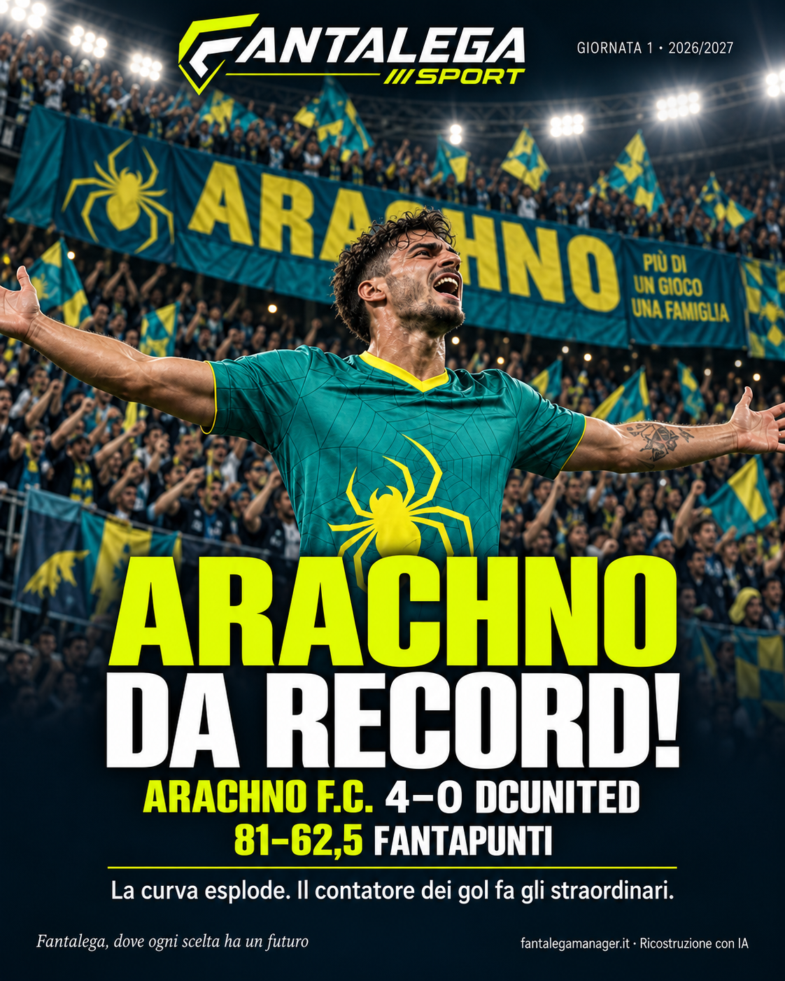 Post Instagram: Arachno da record! Quattro gol e la stagione cambia musica