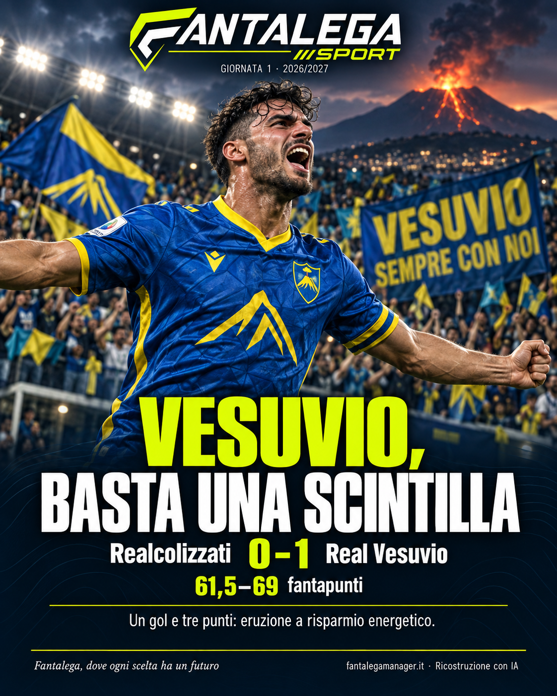 Post Instagram: Vesuvio, basta una scintilla: un gol vale tre punti