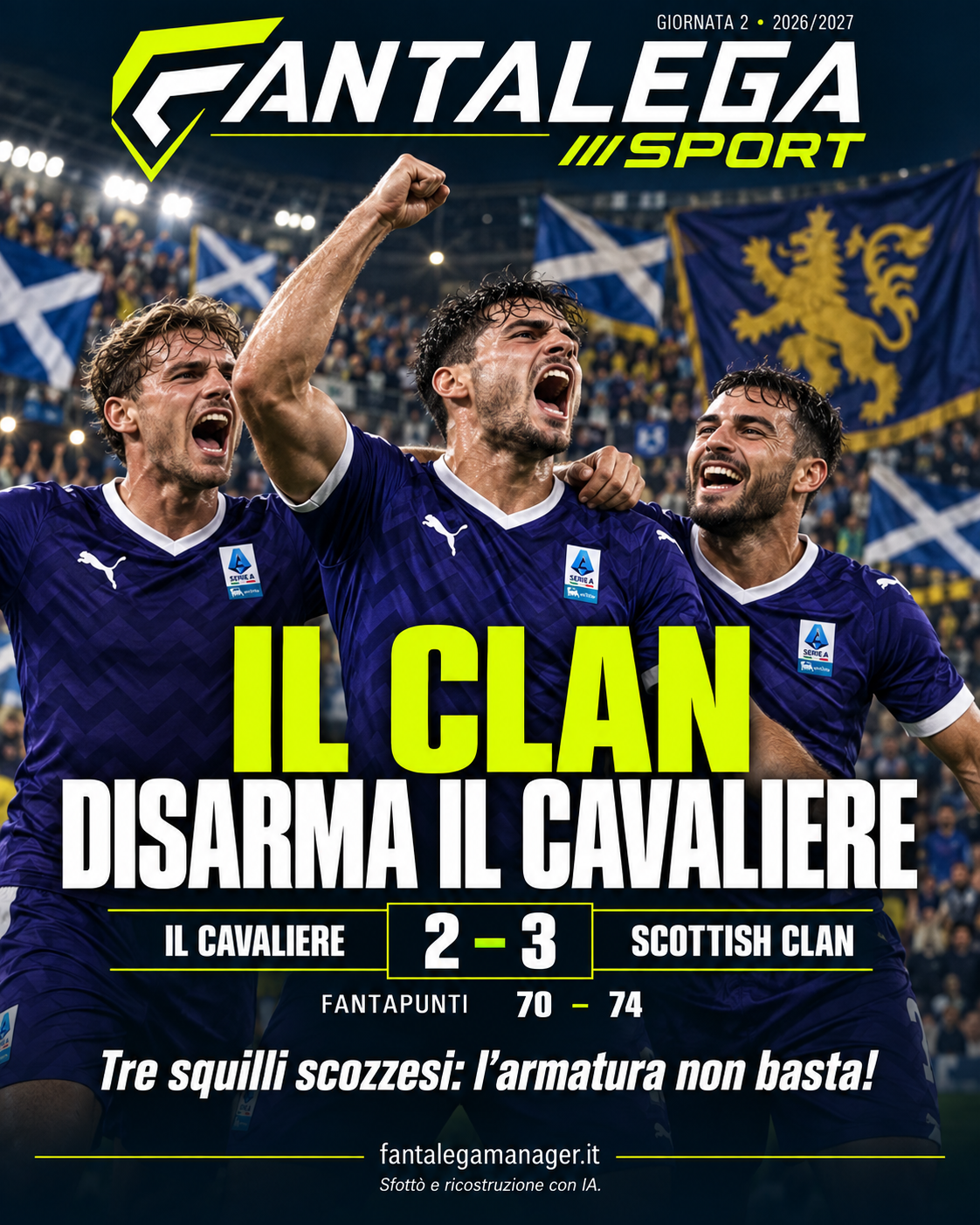 Post Instagram: Scottish Clan disarma Il Cavaliere