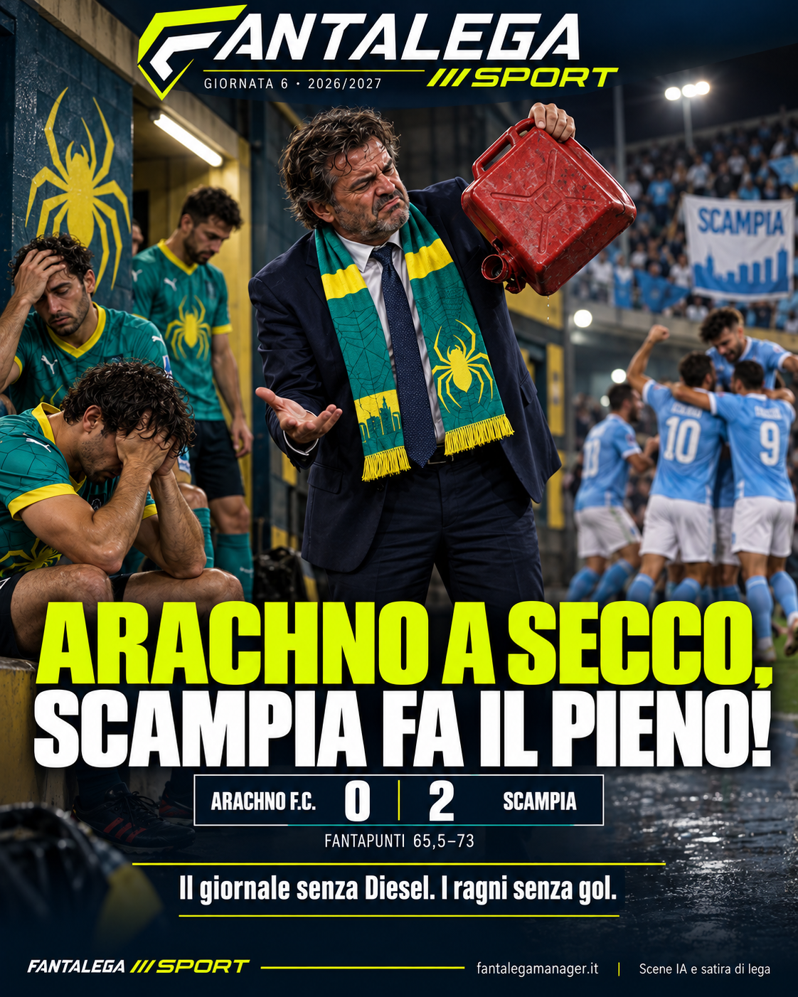 Post Instagram: ARACHNO A SECCO, SCAMPIA FA IL PIENO!
