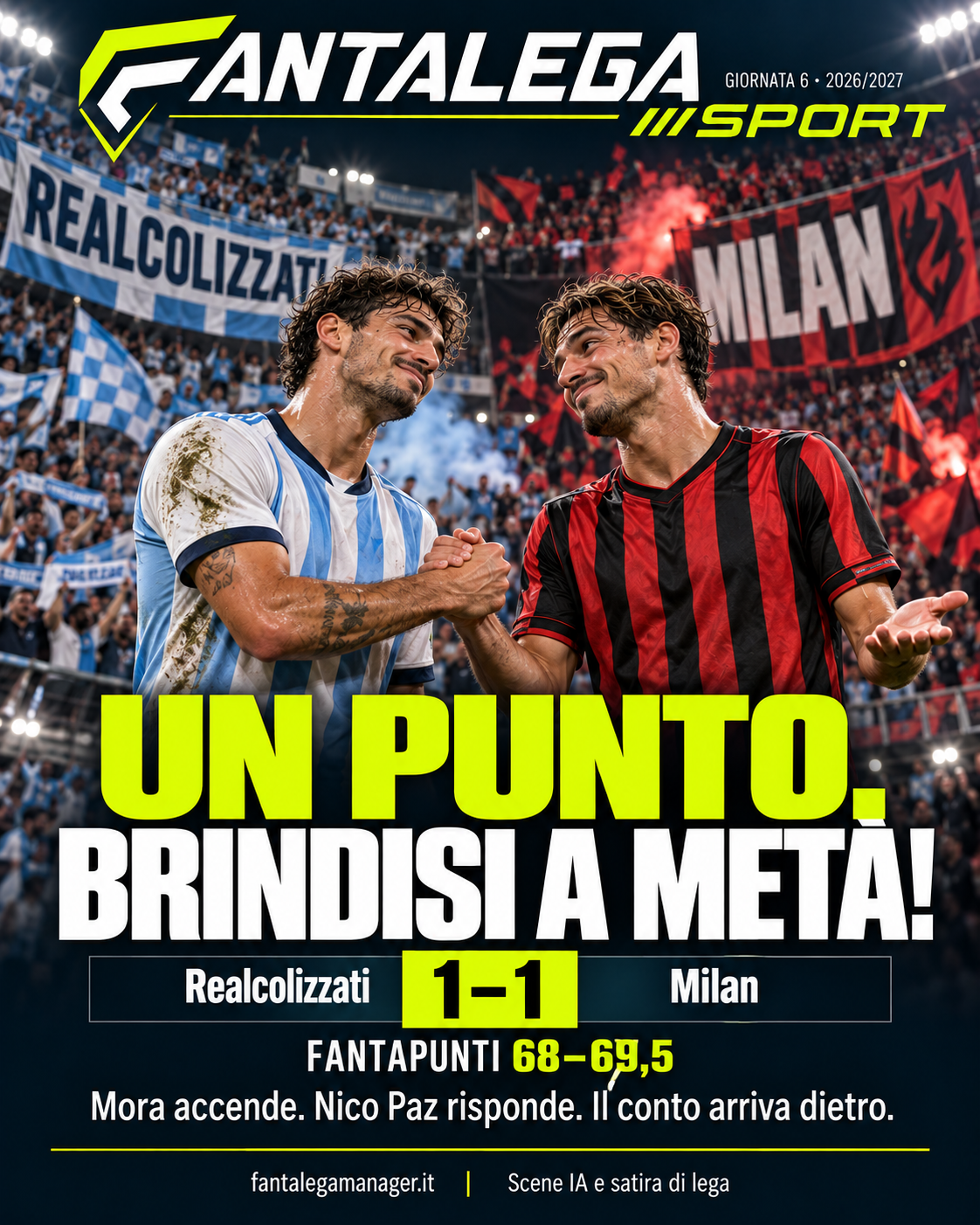 Post Instagram: REALCOLIZZATI–MILAN: UN PUNTO, MA SENZA BRINDARE TROPPO